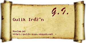 Gulik Irén névjegykártya